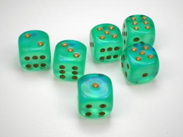 Chessex Borealis Light Green w/Gold16mm d6