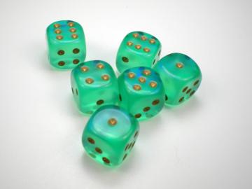 Chessex Borealis Light Green w/Gold16mm d6