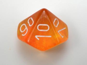 Chessex Borealis Orange w/White 7-Piece Polyhedral Set