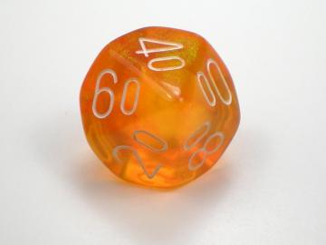 Chessex Borealis Orange w/White 7-Piece Polyhedral Set