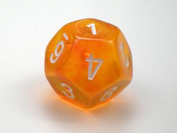 Chessex Borealis Orange w/White 7-Piece Polyhedral Set