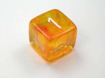 Chessex Borealis Orange w/White 7-Piece Polyhedral Set