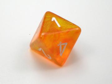 Chessex Borealis Orange w/White 7-Piece Polyhedral Set