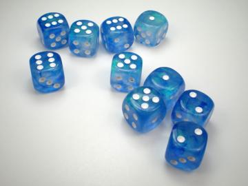 Chessex Borealis Sky Blue w/White 16mm d6