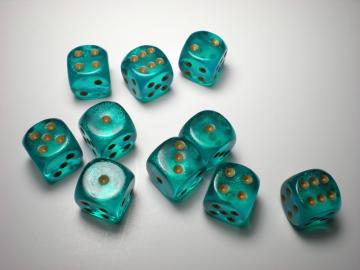 Chessex Borealis Teal w/Gold 16mm d6