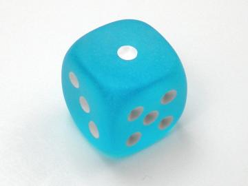 Chessex Borealis Frosted Caribbean Blue w/White 12mm d6 Dice