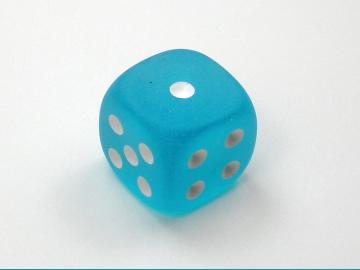 Chessex Borealis Frosted Caribbean Blue w/White 12mm d6 Dice