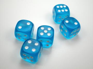 Chessex Borealis Frosted Caribbean Blue w/White 16mm d6