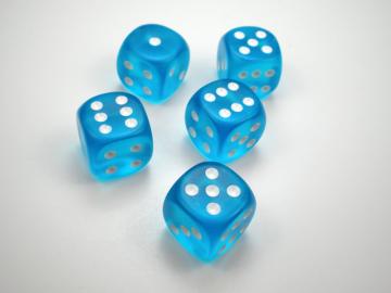 Chessex Borealis Frosted Caribbean Blue w/White 16mm d6