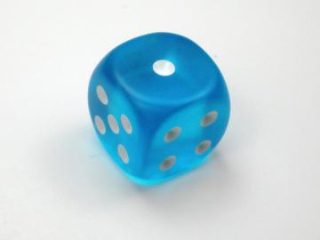 Chessex Borealis Frosted Caribbean Blue w/White 16mm d6