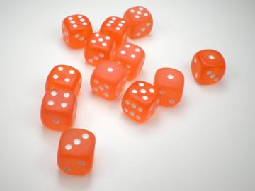 Chessex Borealis Frosted Orange w/White 16mm d6