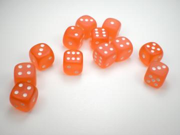 Chessex Borealis Frosted Orange w/White 16mm d6