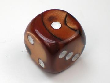 Chessex Gemini Black-Copper w/White 16mm d6 Dice