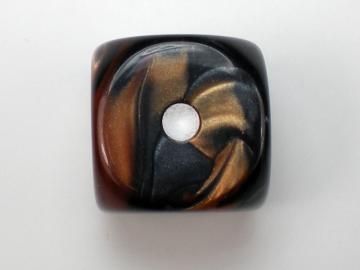 Chessex Gemini Black-Copper w/White 16mm d6 Dice