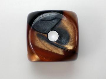 Chessex Gemini Black-Copper w/White 16mm d6 Dice