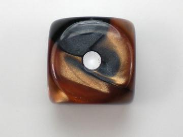 Chessex Gemini Black-Copper w/White 16mm d6 Dice