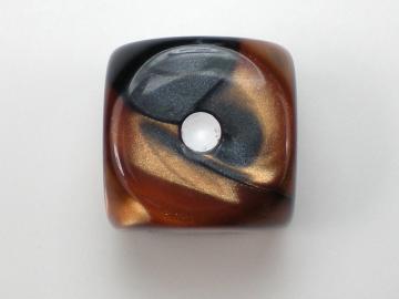 Chessex Gemini Black-Copper w/White 16mm d6 Dice