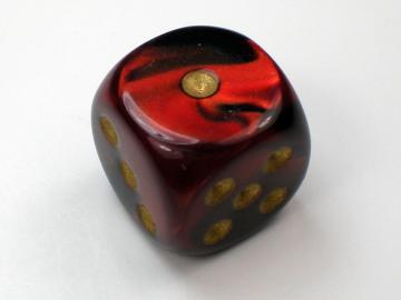 Chessex Gemini Black-Red w/Gold 16mm d6 Dice