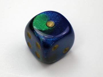 Chessex Gemini Blue-Green w/Gold 16mm d6