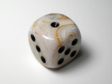 Chessex Marble Ivory w/Black 16mm d6