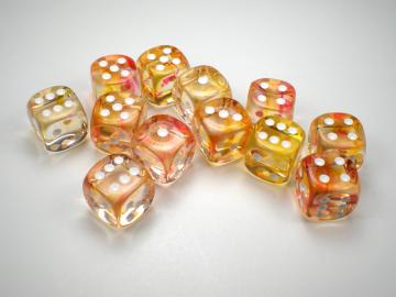 Chessex Nebula Flame w/White 16mm d6 Dice