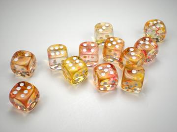 Chessex Nebula Flame w/White 16mm d6 Dice