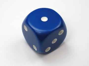 Chessex Opaque Blue w/White 16mm d6 Dice