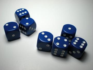 Chessex Opaque Blue w/White 16mm d6