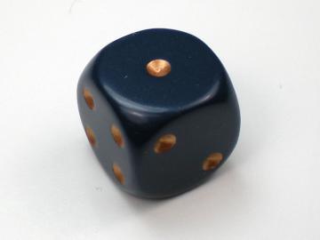 Chessex Opaque Dusty Blue w/Copper 16mm d6 Dice
