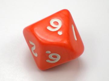 Chessex Opaque Orange w/White 7 Piece Polyhedral Set Dice