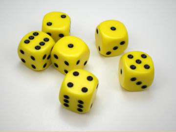 Chessex Opaque Yellow w/Black 16mm d6