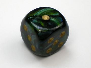 Chessex Scarab Jade w/Gold 16mm d6