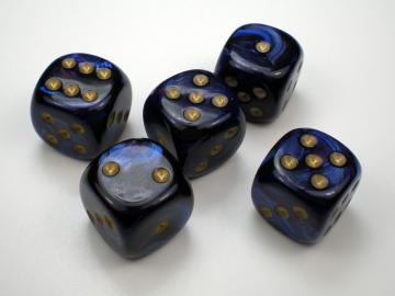 Chessex Scarab Royal Blue w/Gold 16mm d6