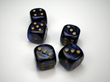 Chessex Scarab Royal Blue w/Gold 16mm d6