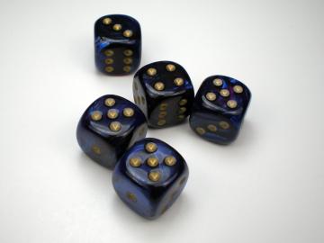 Chessex Scarab Royal Blue w/Gold 16mm d6