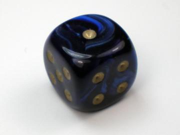 Chessex Scarab Royal Blue w/Gold 16mm d6 Dice