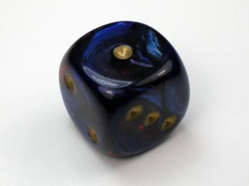 Chessex Scarab Royal Blue w/Gold 16mm d6 Dice