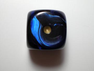 Chessex Scarab Royal Blue w/Gold 16mm d6 Dice