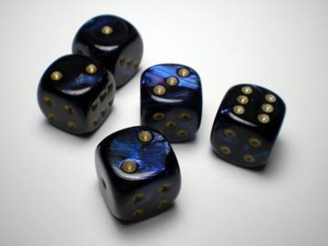 Chessex Scarab Royal Blue w/Gold 16mm d6