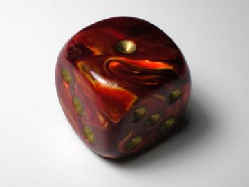 Chessex Scarab Scarlet w/Gold 16mm d6