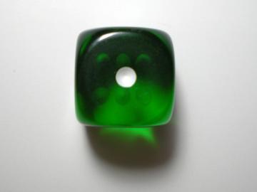 Chessex Translucent Green w/White 16mm d6