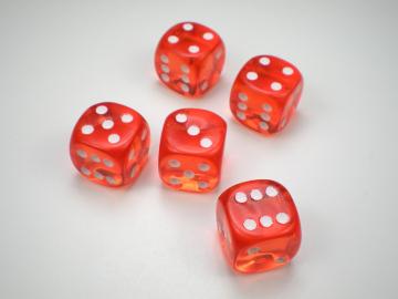 Chessex Translucent Orange w/White 12mm d6 Dice