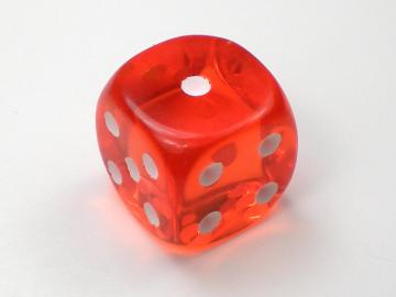 Chessex Translucent Orange w/White 12mm d6 Dice