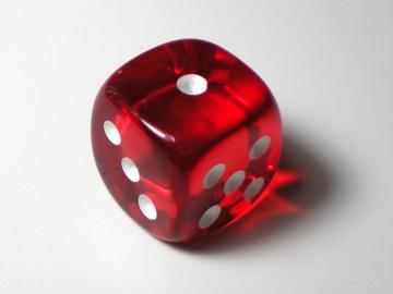 Chessex Translucent Red w/White 12mm d6 Dice