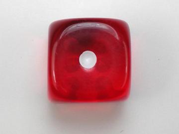 Chessex Translucent Red w/White 12mm d6 Dice