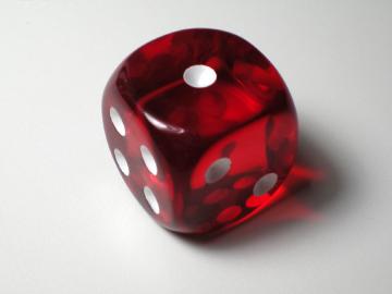 Chessex Translucent Red w/White 16mm d6