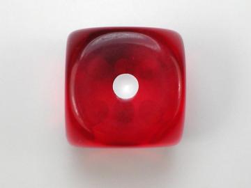 Chessex Translucent Red w/White 16mm d6 Dice