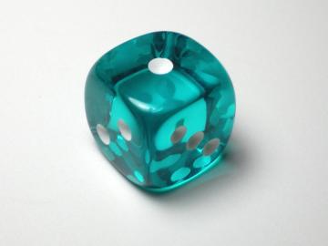 Chessex Translucent Teal w/White 12mm d6