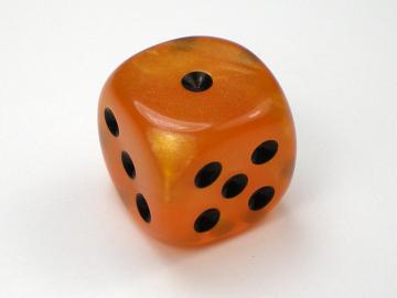 Chessex Velvet Orange w/Black 16mm d6 Dice