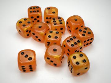 Chessex Velvet Orange w/Black 16mm d6 Dice